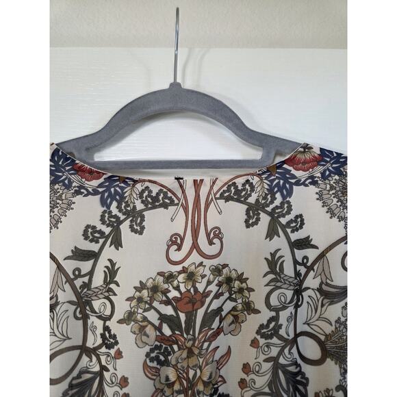 Fraiche By J Romantic Boho Neutral Floral Fall Hippie Maxi Dress, Size Large - Picture 9 of 13